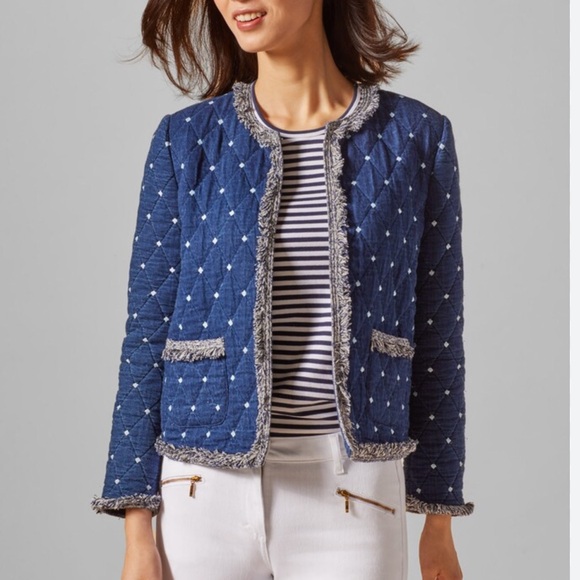 J. McLaughlin Helene Quilted Jacket in Diamond Jacquard - Picture 6 of 8